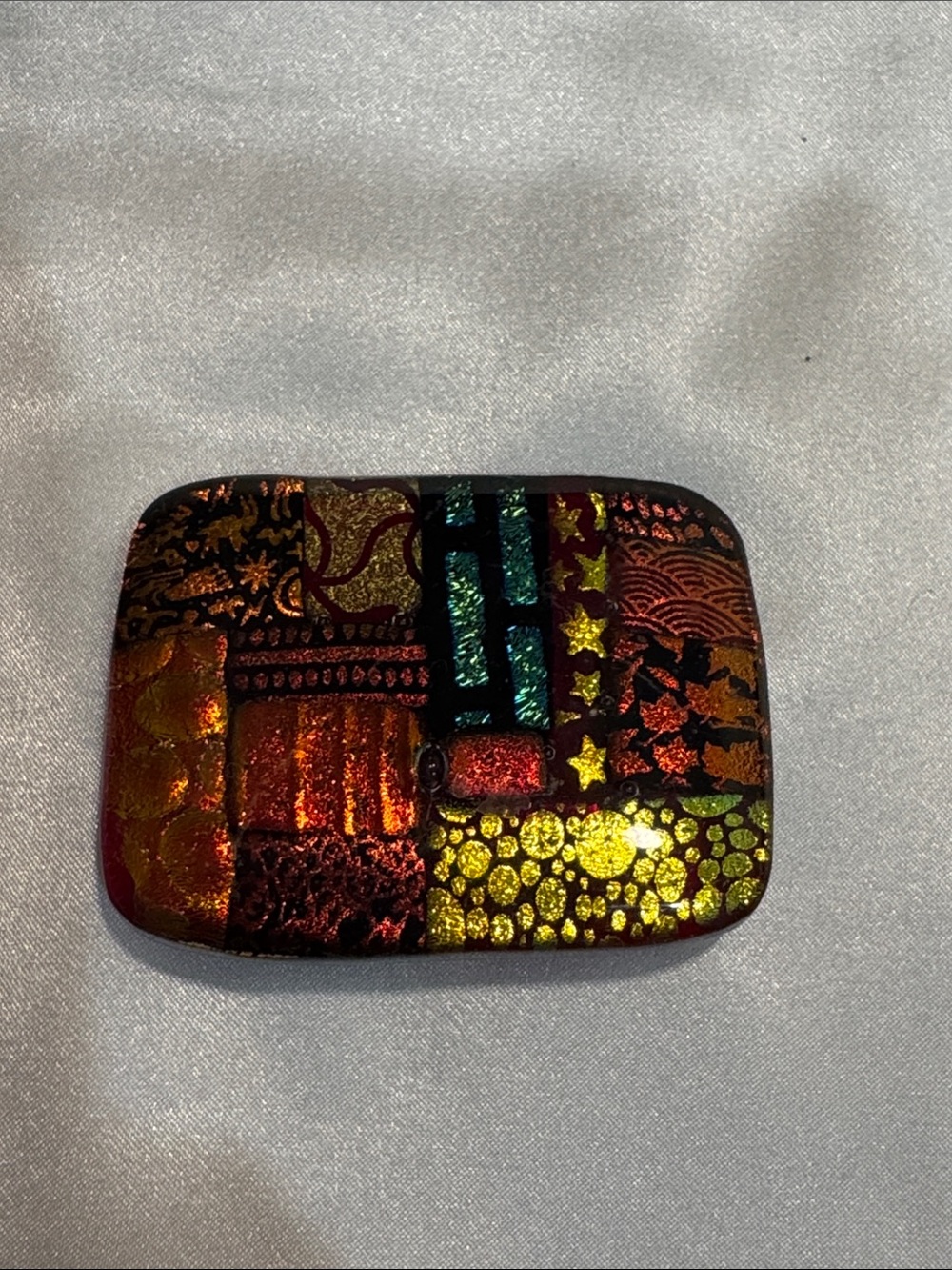 Etsy Handmade Glass Multicolor Decorative Brooch